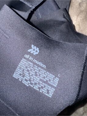 all in motion Black Performance Leggings with Interior Logo Print
